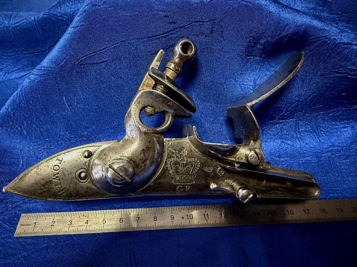 PLATINE A SILEX  DU  FUSIL  BROWN - BESS  ÉPOQUE  1ER EMPIRE  19 ÈME -photo-7