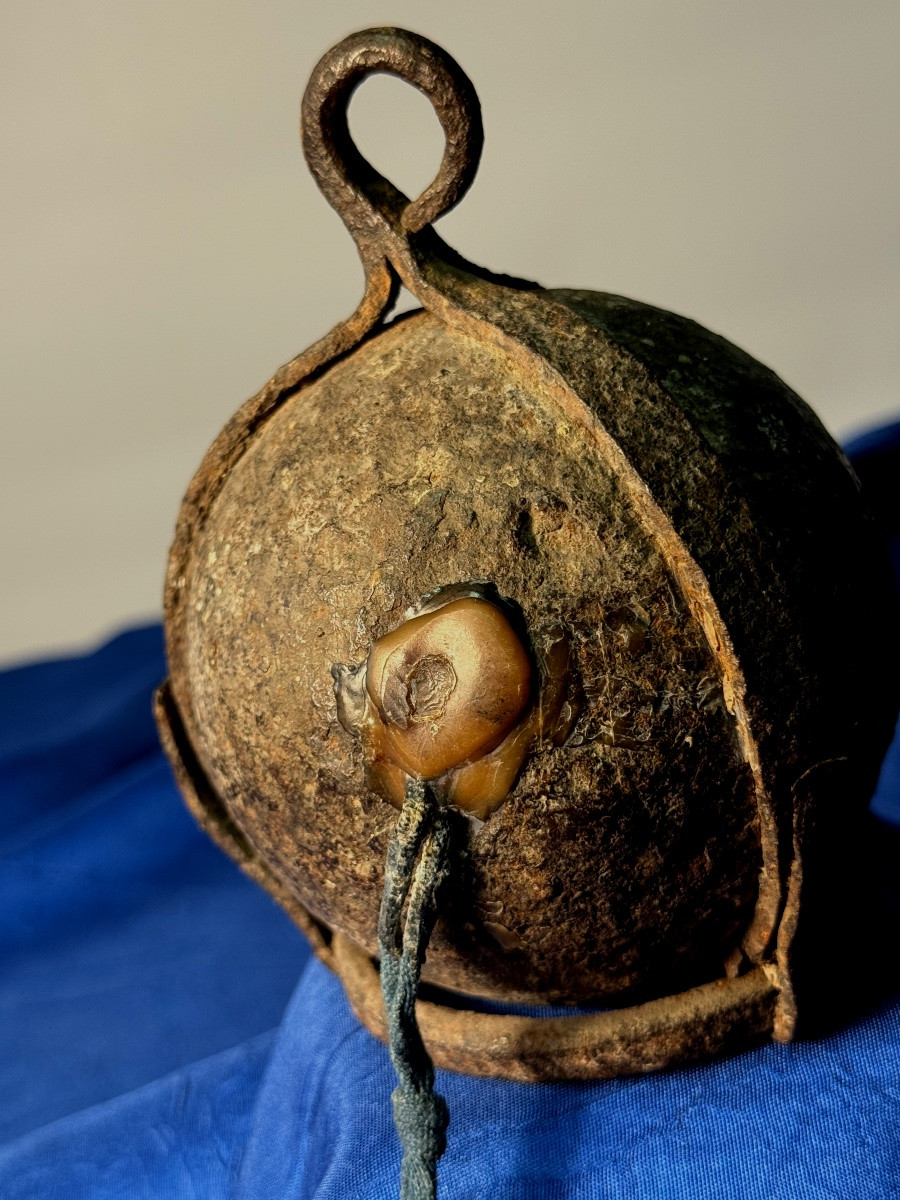 BOULET DE CANON  CONTENANT DE LA TERRE DE WATERLOO  1ER EMPIRE  1815 -photo-3