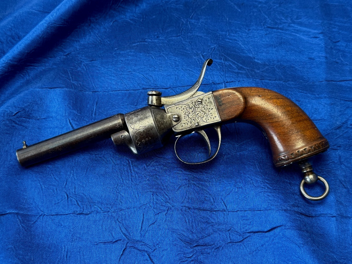 RÉVOLVER  SYSTÈME  MICHALLON  CRÉATION  1840  " PROTOTYPE  " BREVETÉ SAINT  -  ÉTIENNE  19 ÈME-photo-2