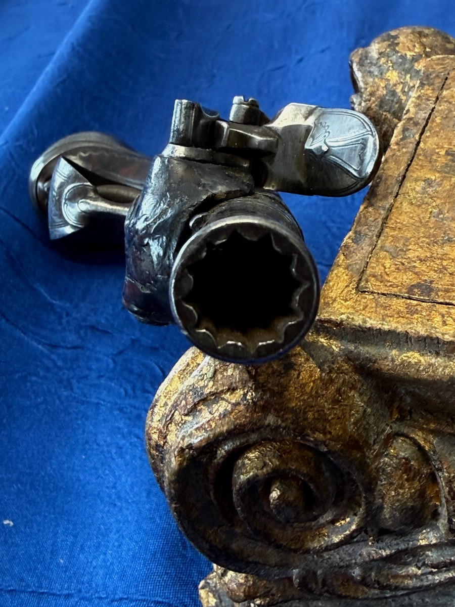 Travel Flintlock Pistol Old Monarchy XVIII Century-photo-3