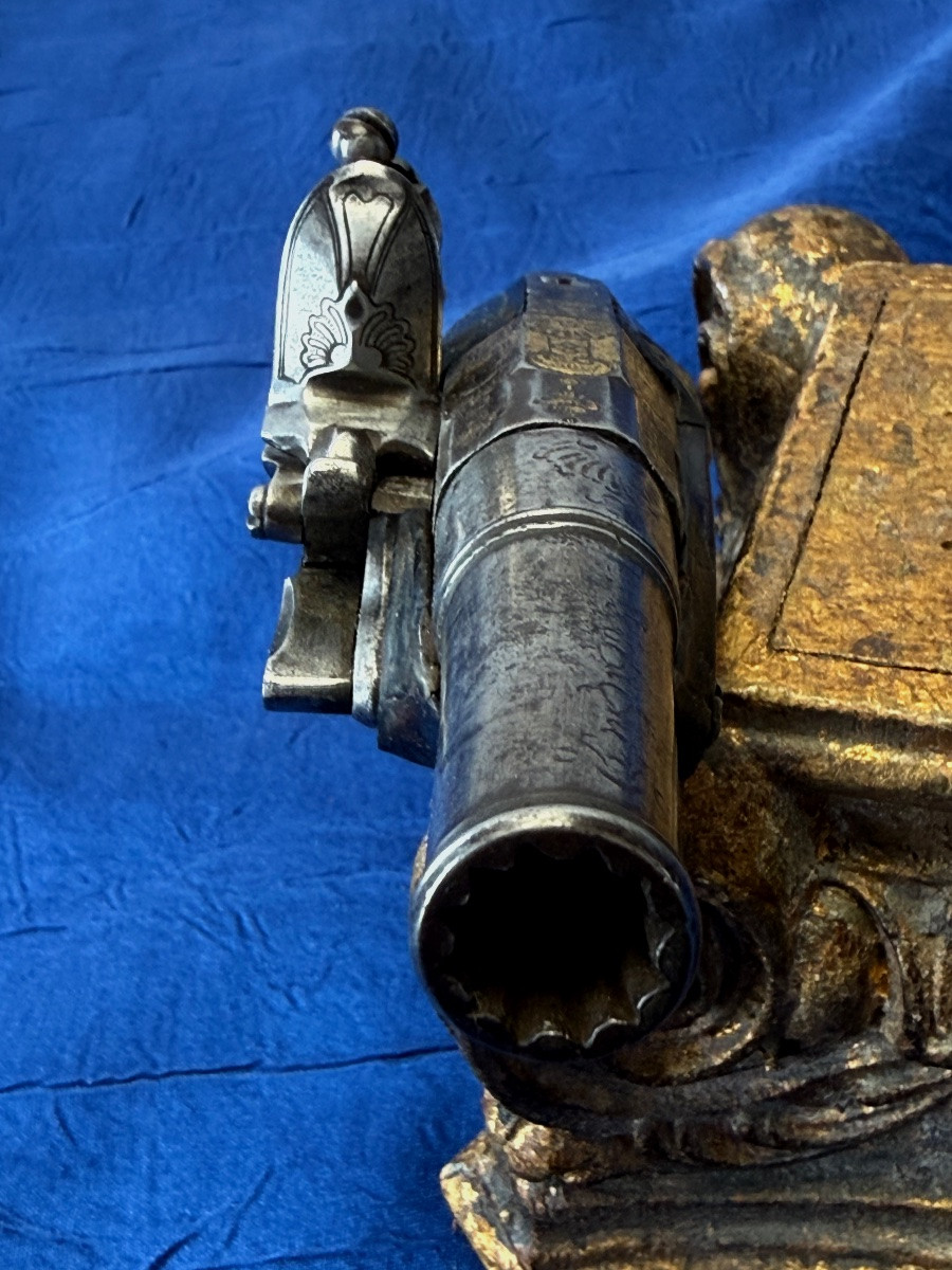 Travel Flintlock Pistol Old Monarchy XVIII Century-photo-5