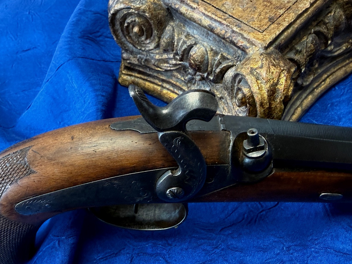 PISTOLET  A PERCUSSION    POUDRE NOIRE  MANUFACTURE DE SAINT ÉTIENNE   19 ÈME -photo-2