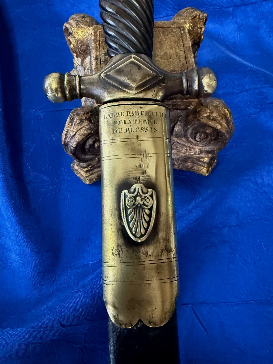 Glaive De Garde Particulier De La Terre Du Plessis d'Argentré 1st Empire 19th Century-photo-2