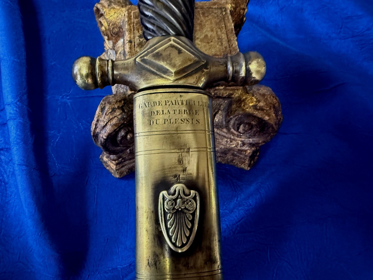 Glaive De Garde Particulier De La Terre Du Plessis d'Argentré 1st Empire 19th Century-photo-3