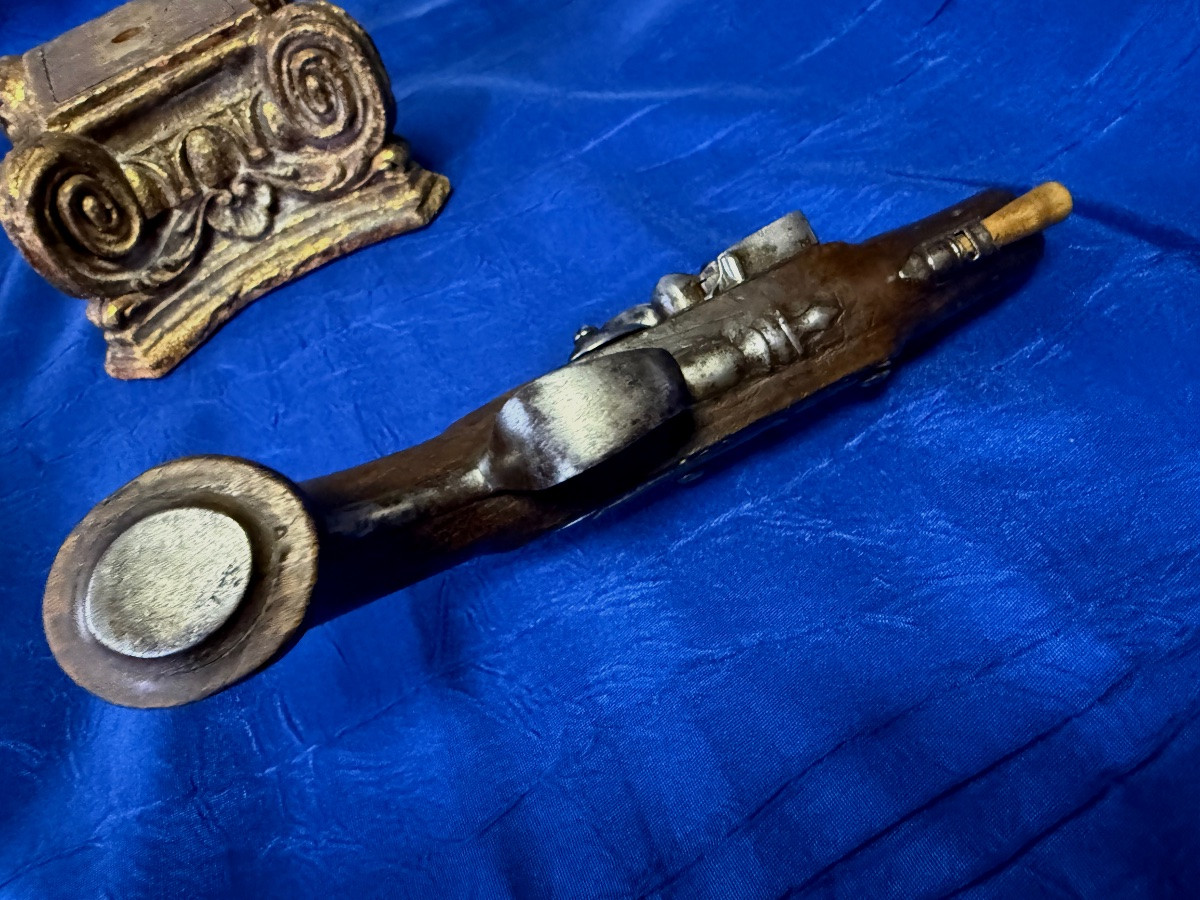 PETIT PISTOLET DE VOYAGE  A SILEX  FIN  18 ÈME -photo-4