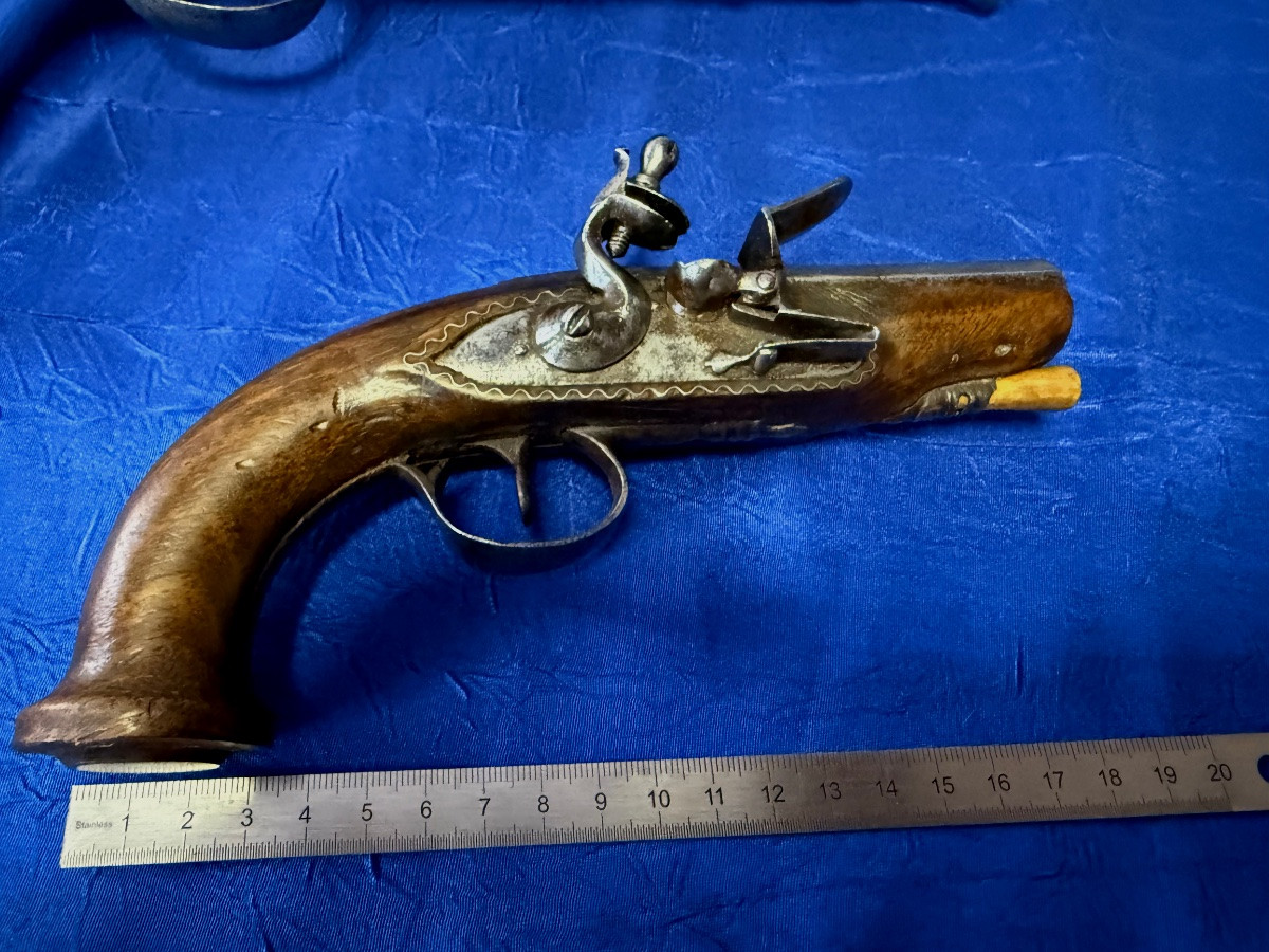 PETIT PISTOLET DE VOYAGE  A SILEX  FIN  18 ÈME -photo-6