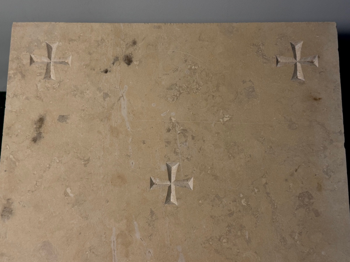 White Marble Altar Stone 19th Century-photo-2