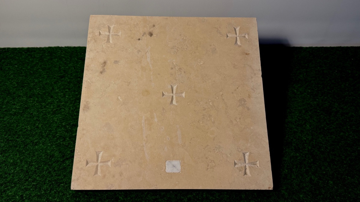 White Marble Altar Stone 19th Century-photo-4