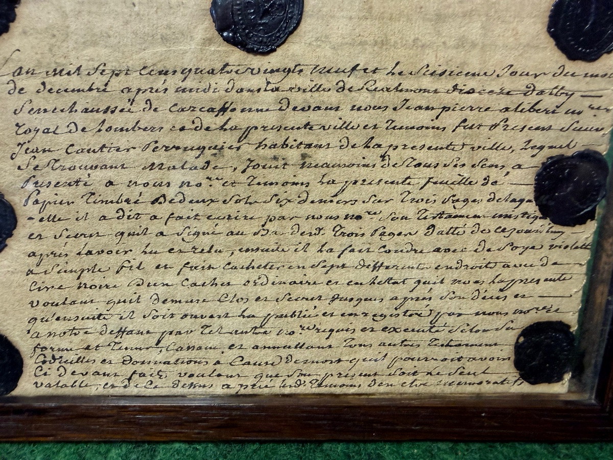 TESTAMENT  NON OUVERT   PÉRIODE RÉVOLUTIONNAIRE  RÉALMONT  1789  18 ÈME -photo-1