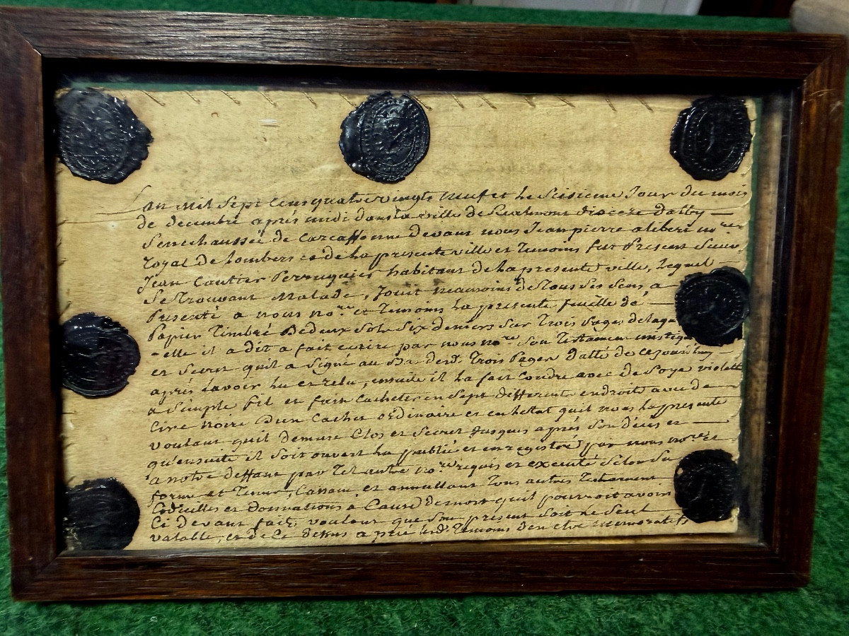 TESTAMENT  NON OUVERT   PÉRIODE RÉVOLUTIONNAIRE  RÉALMONT  1789  18 ÈME 