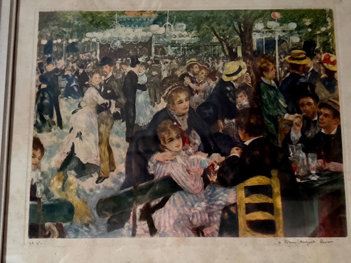 Lithograph   By  Renoir   Ball  At  The  Moulin  De  La  Galette   1950  20th -photo-3
