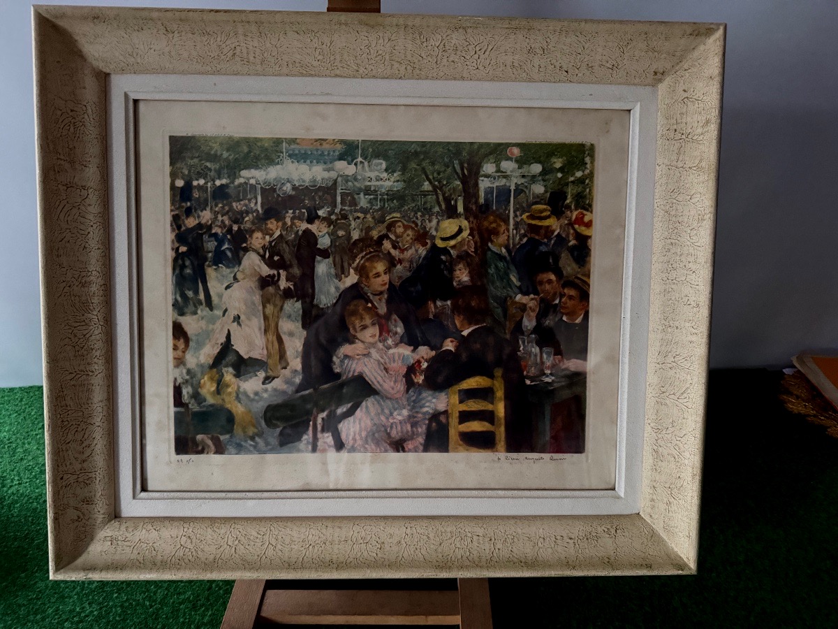 Lithograph   By  Renoir   Ball  At  The  Moulin  De  La  Galette   1950  20th -photo-4