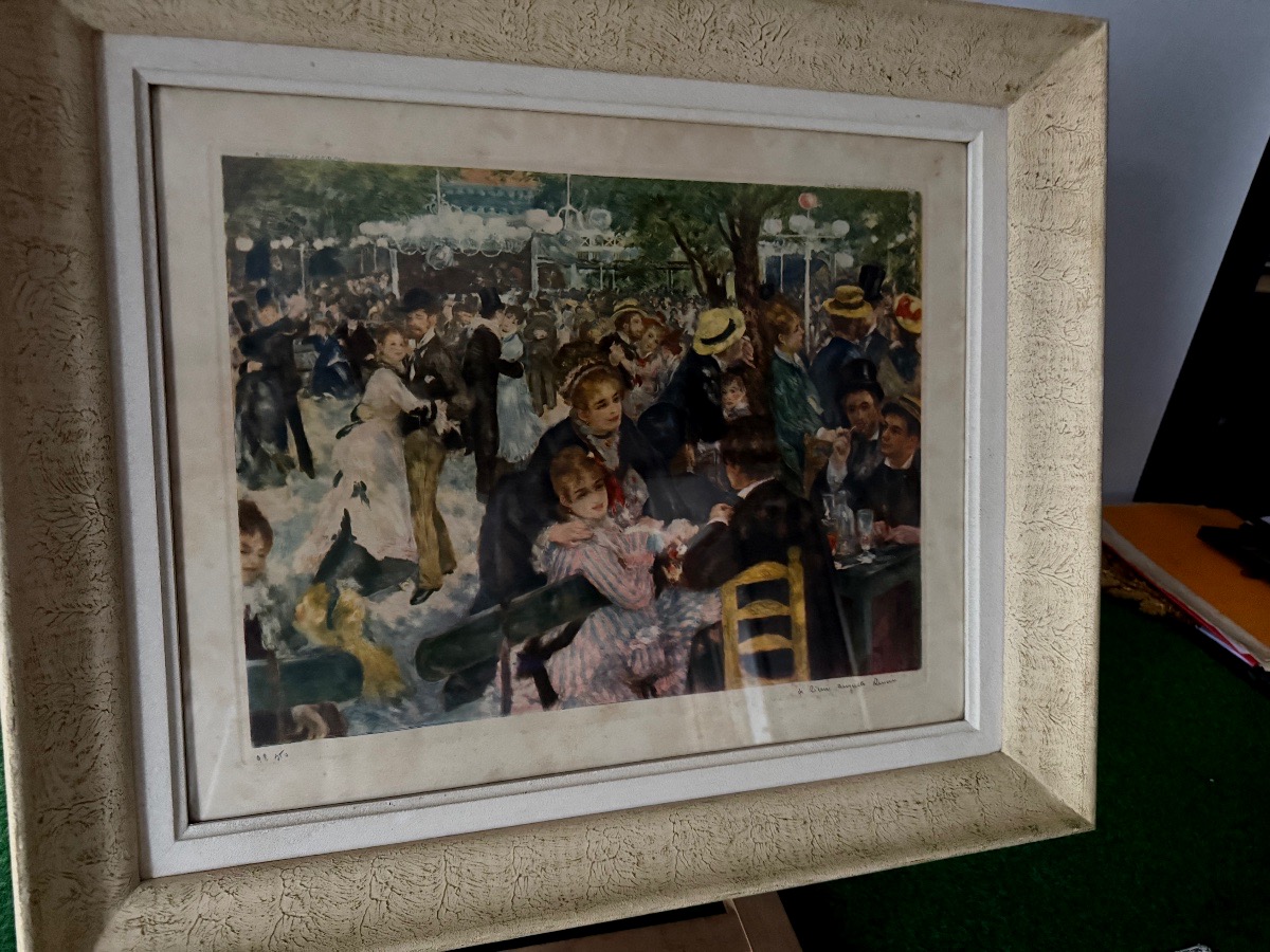 Lithograph   By  Renoir   Ball  At  The  Moulin  De  La  Galette   1950  20th -photo-5