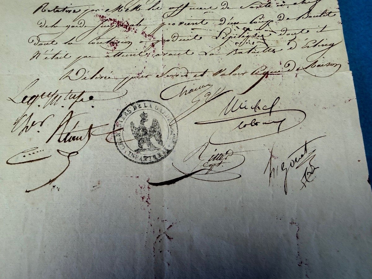 CERTIFICAT DE BLESSURE  DU CORPS DES GRENADIERS A PIED  DE LA GARDE IMPÉRIALE  1ER EMPIRE 1812 -photo-2