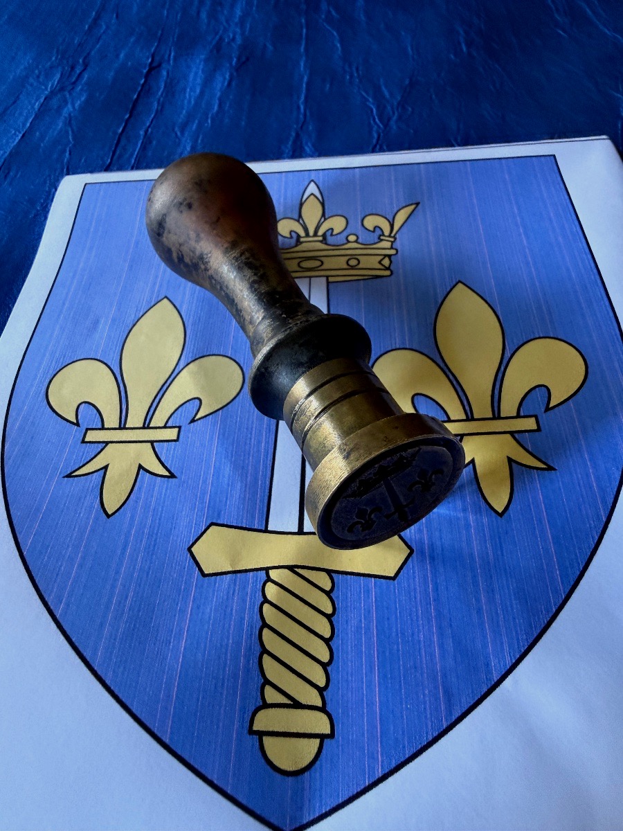 SCEAU  CACHET  AUX  ARMES  DE  JEANNE  D'ARC   D'ÉPOQUE 19 ÈME -photo-2