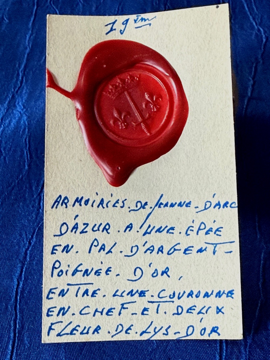 SCEAU  CACHET  AUX  ARMES  DE  JEANNE  D'ARC   D'ÉPOQUE 19 ÈME -photo-6