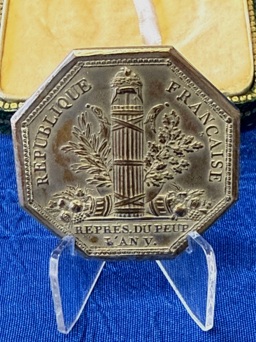 MÉDAILLE DE DÉPUTÉ  AU CONSEIL DES ANCIENS   DE MATHIEU  DUMAS  L'AN  V  DE LA RÉPUBLIQUE 