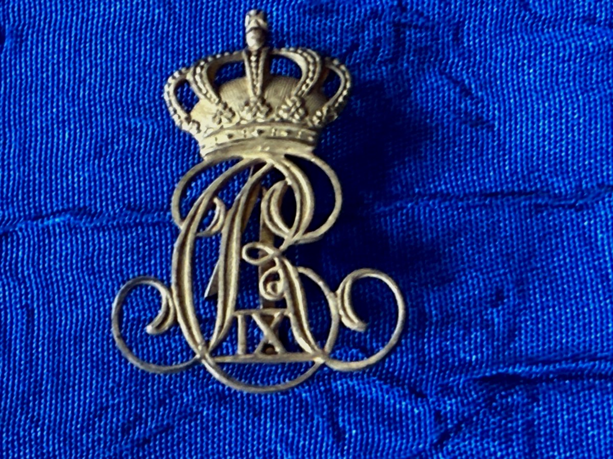 INSIGNE  AU MONOGRAMME  DE CHRISTIAN IX  ROI DU DANEMARK  1863  1906   19 ÈME  -photo-2