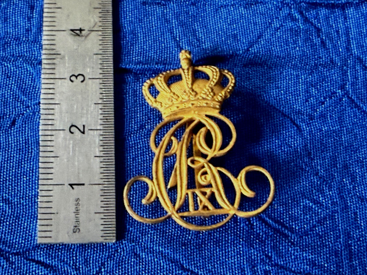 INSIGNE  AU MONOGRAMME  DE CHRISTIAN IX  ROI DU DANEMARK  1863  1906   19 ÈME  -photo-2