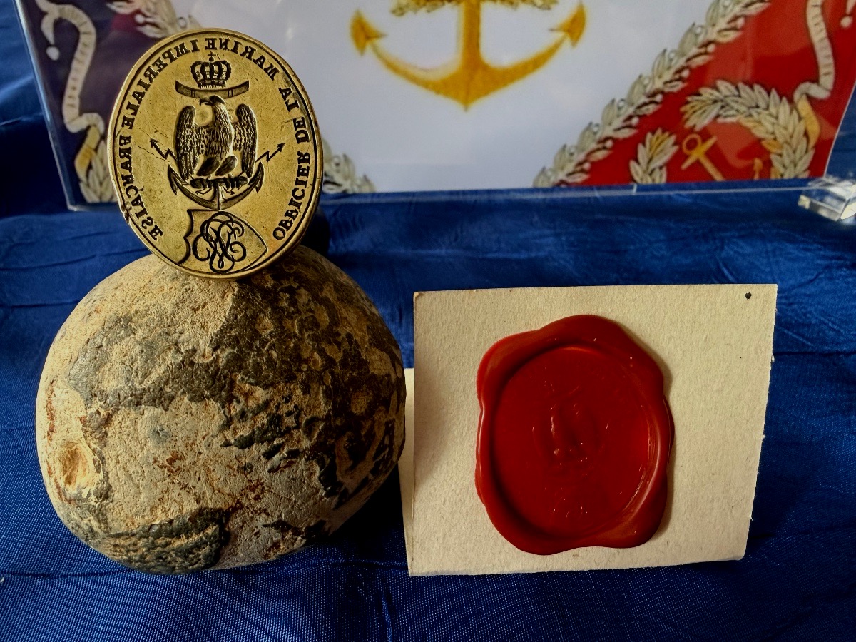 CACHET/ SCEAU D' UN OFFICIER SUPÉRIEUR  DE LA MARINE IMPÉRIALE  1ER EMPIRE  19 ÈME -photo-2