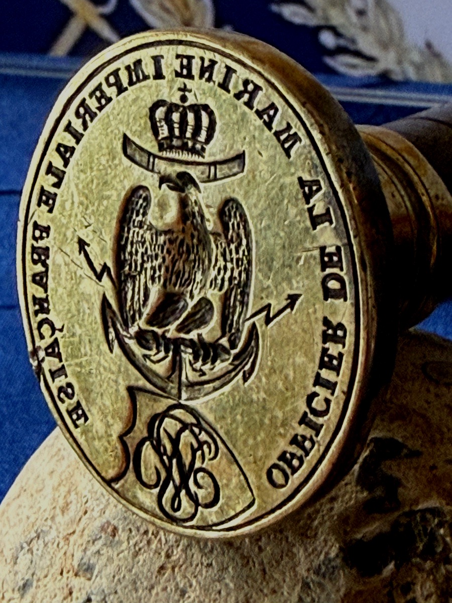CACHET/ SCEAU D' UN OFFICIER SUPÉRIEUR  DE LA MARINE IMPÉRIALE  1ER EMPIRE  19 ÈME -photo-3