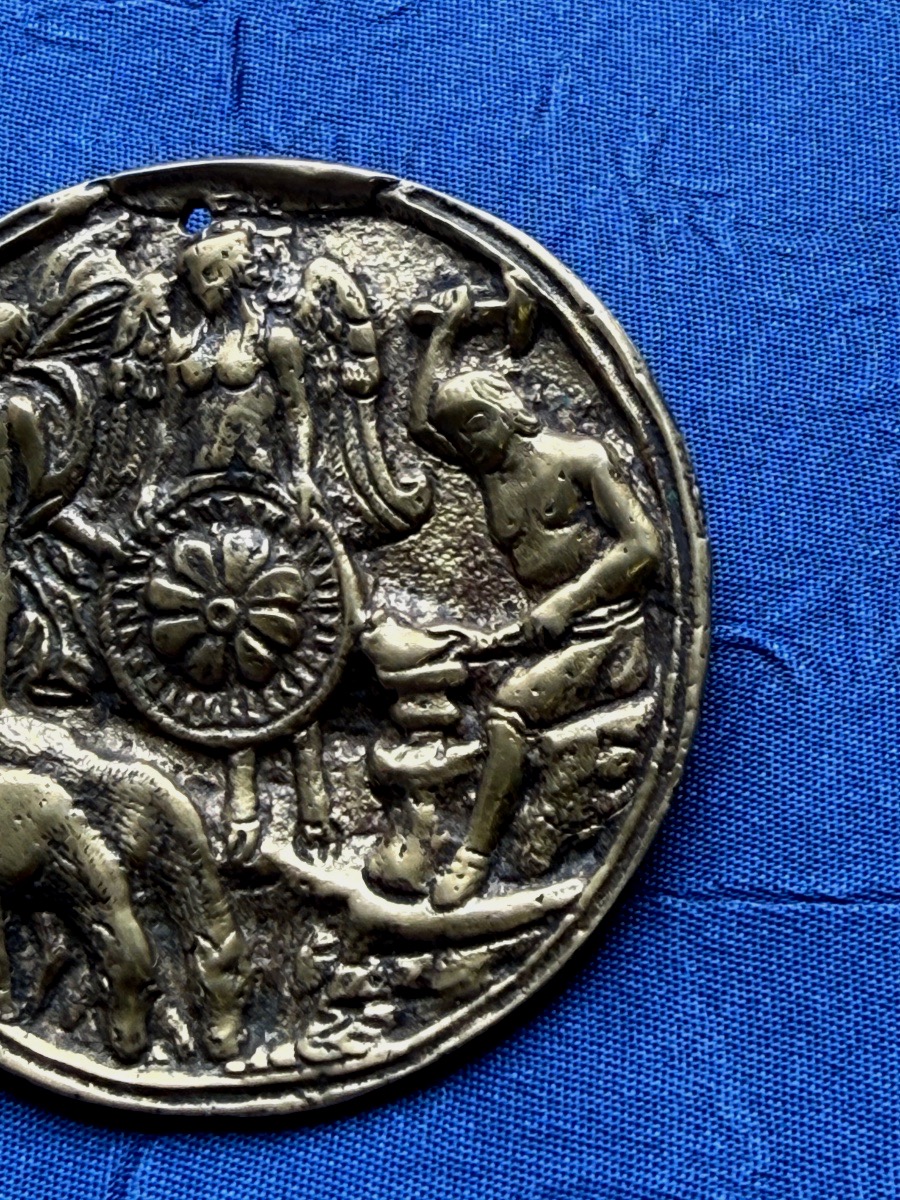 MÉDAILLE  ANCIEN ORNEMENT  ROMAIN  "  ÉPOQUE ROMAINE DANS LE LANGUEDOC  "  MONTRÉAL  AUDE  -photo-4