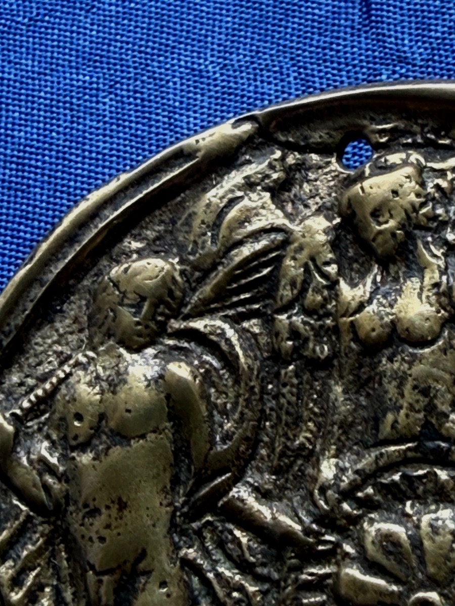 MÉDAILLE  ANCIEN ORNEMENT  ROMAIN  "  ÉPOQUE ROMAINE DANS LE LANGUEDOC  "  MONTRÉAL  AUDE  -photo-4