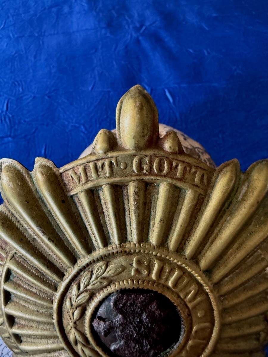 PLAQUE  DE  CASQUE  OFFICIER DE  LA  GARDE  PRUSSIENNE  MODÈLE  1867  19 ÈME -photo-3