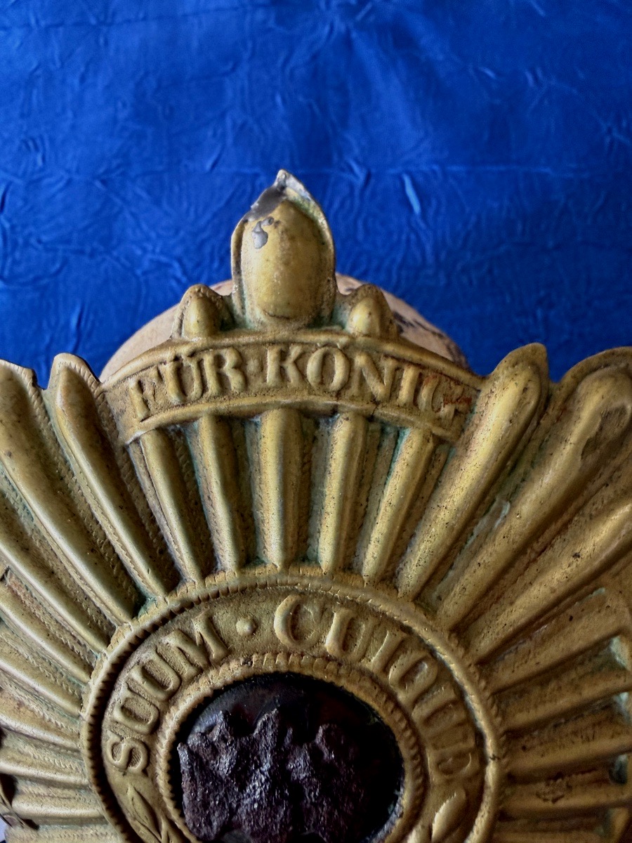 PLAQUE  DE  CASQUE  OFFICIER DE  LA  GARDE  PRUSSIENNE  MODÈLE  1867  19 ÈME -photo-1