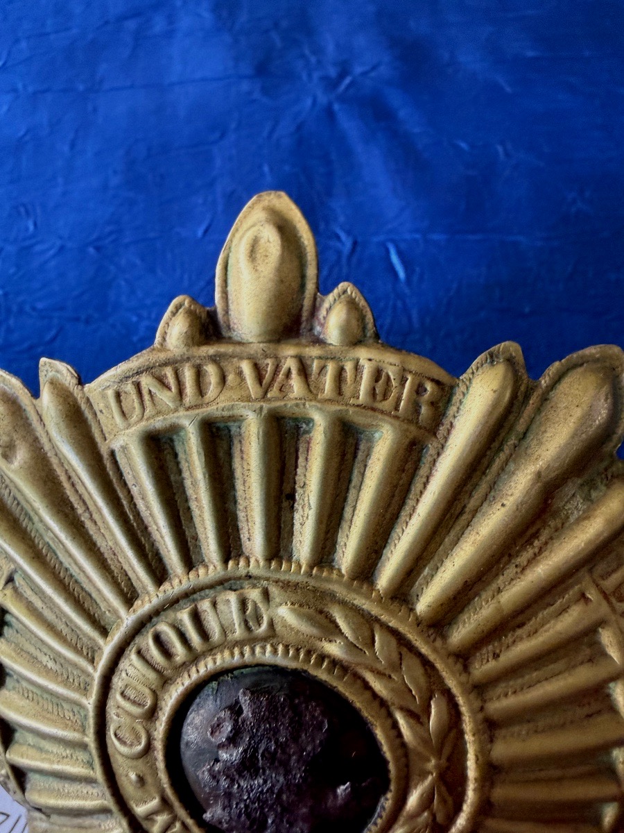 PLAQUE  DE  CASQUE  OFFICIER DE  LA  GARDE  PRUSSIENNE  MODÈLE  1867  19 ÈME -photo-2