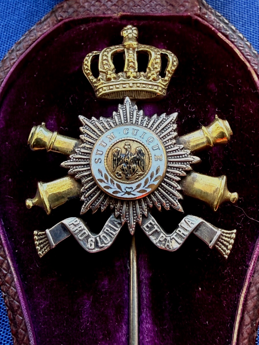 ÉPINGLE  D 'OFFICIER  D'ARTILLERIE  DE LA  GARDE IMPÉRIALE  PRUSSIENNE  1889  19 ÈME SIÈCLE -photo-2