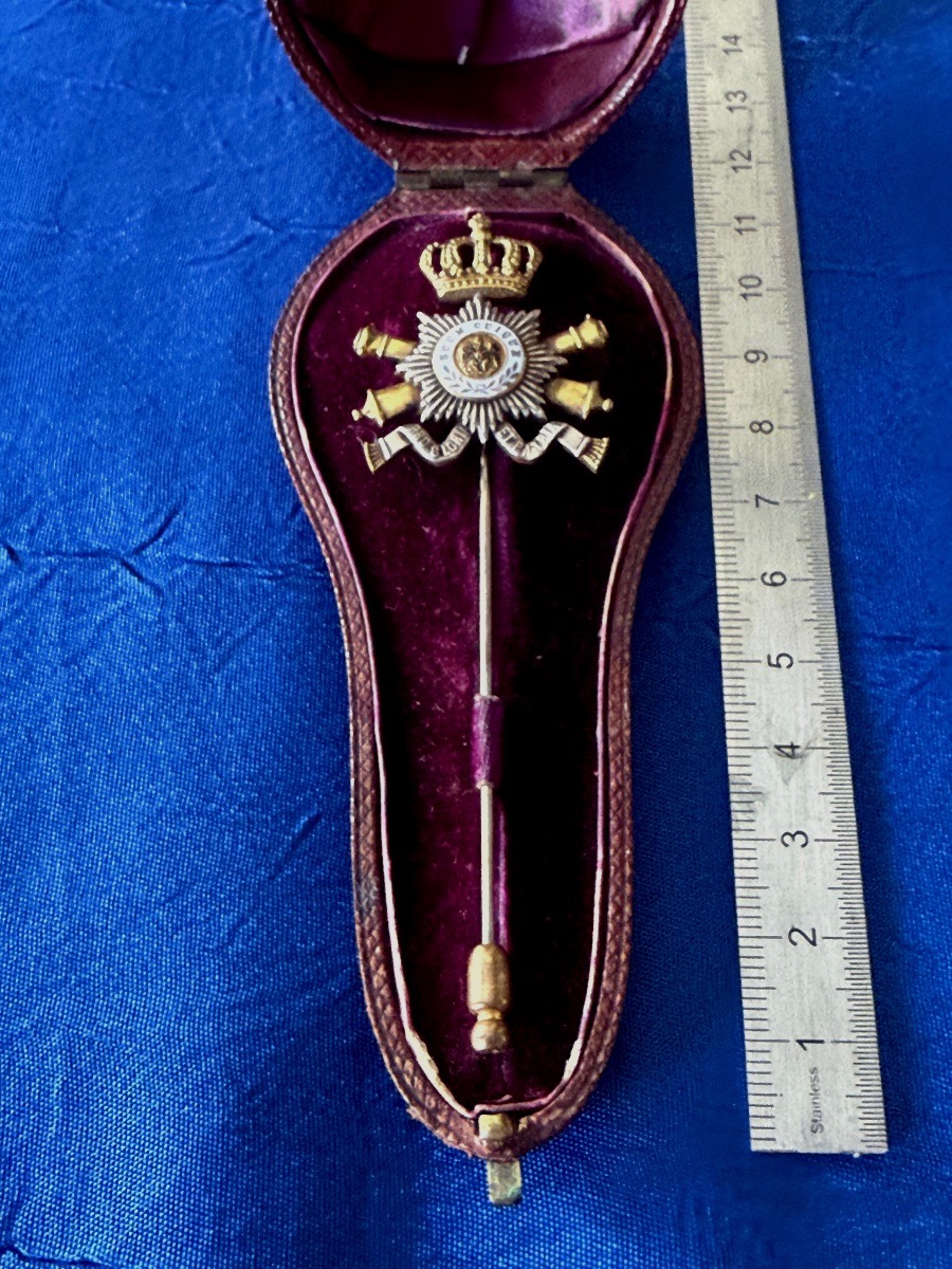 ÉPINGLE  D 'OFFICIER  D'ARTILLERIE  DE LA  GARDE IMPÉRIALE  PRUSSIENNE  1889  19 ÈME SIÈCLE -photo-3