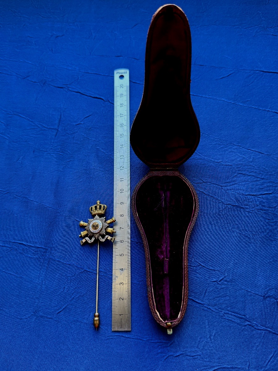ÉPINGLE  D 'OFFICIER  D'ARTILLERIE  DE LA  GARDE IMPÉRIALE  PRUSSIENNE  1889  19 ÈME SIÈCLE -photo-2