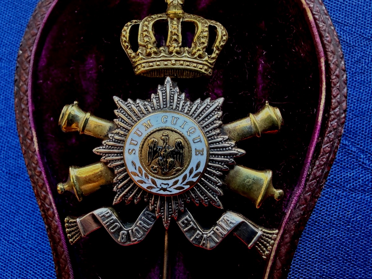 ÉPINGLE  D 'OFFICIER  D'ARTILLERIE  DE LA  GARDE IMPÉRIALE  PRUSSIENNE  1889  19 ÈME SIÈCLE -photo-5