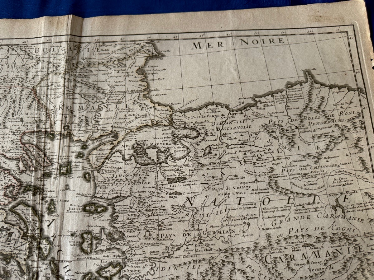 CARTE ANCIENNE DE LA GRÈCE  PAR  G. DE L'ISLE   A PARIS   SEPTEMBRE  1707  18 ÈME -photo-4
