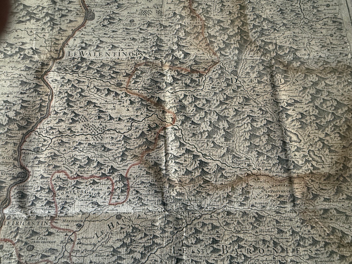 Antique Map: The Valentinois, The Diois, The Baronnies, The Venaiscin, Orange, Via Laillot, 1690-photo-2