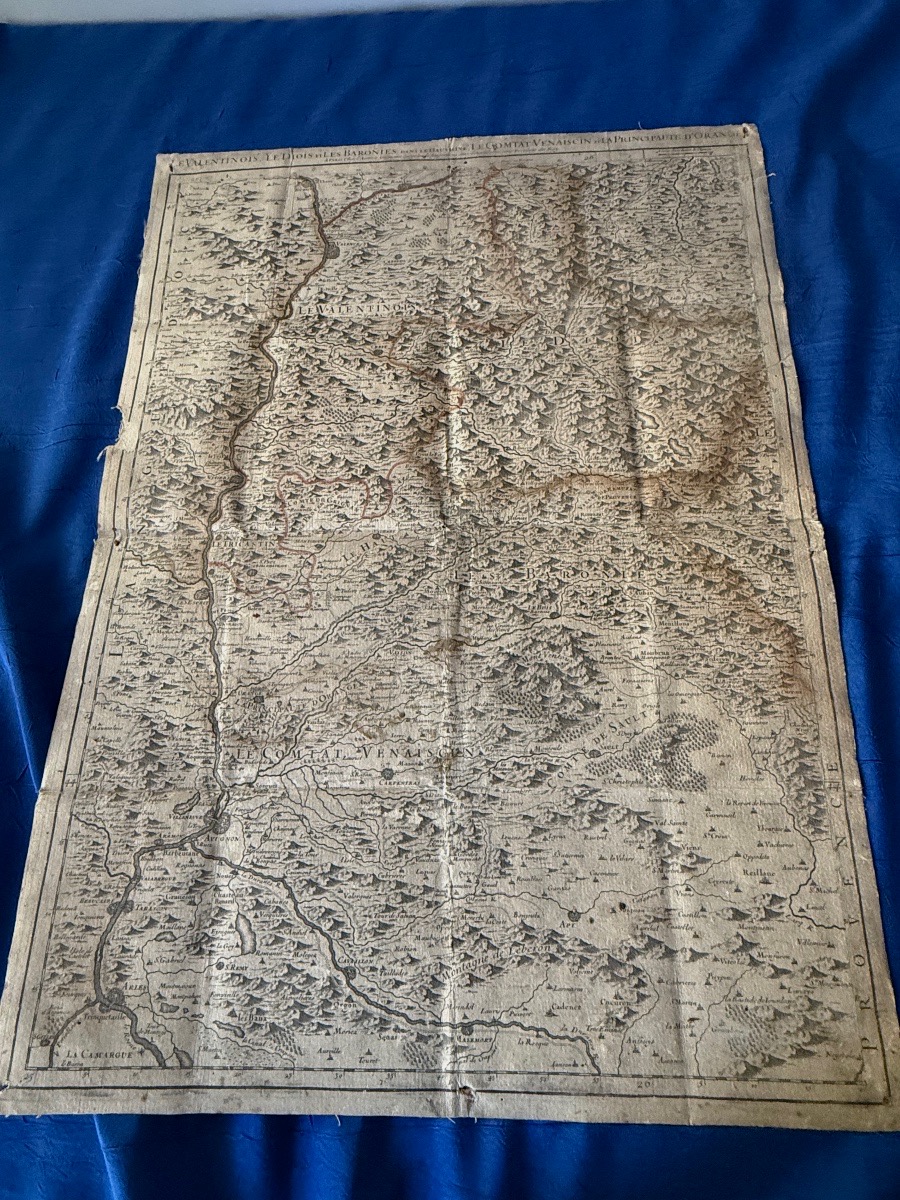 Antique Map: The Valentinois, The Diois, The Baronnies, The Venaiscin, Orange, Via Laillot, 1690