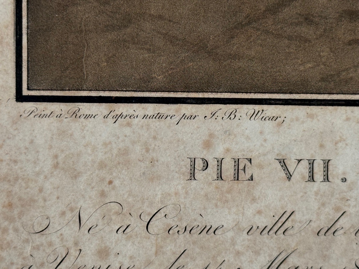 ESTAMPE  DU PAPE  PIE  VII   COURONEMENT DE  NAPOLÉON  1804 / 1805 19 ÈME -photo-1