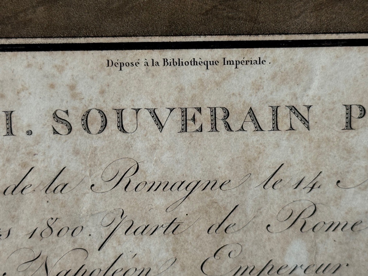 ESTAMPE  DU PAPE  PIE  VII   COURONEMENT DE  NAPOLÉON  1804 / 1805 19 ÈME -photo-2