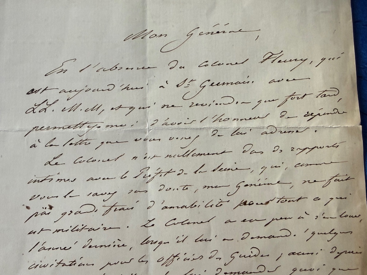LETTRE DU CAPITAINE D'ÉTAT MAJOR  DU RÉGIMENT DES GUIDES DE LA GARDE IMPÉRIALE  NAPOLÉON  III -photo-3