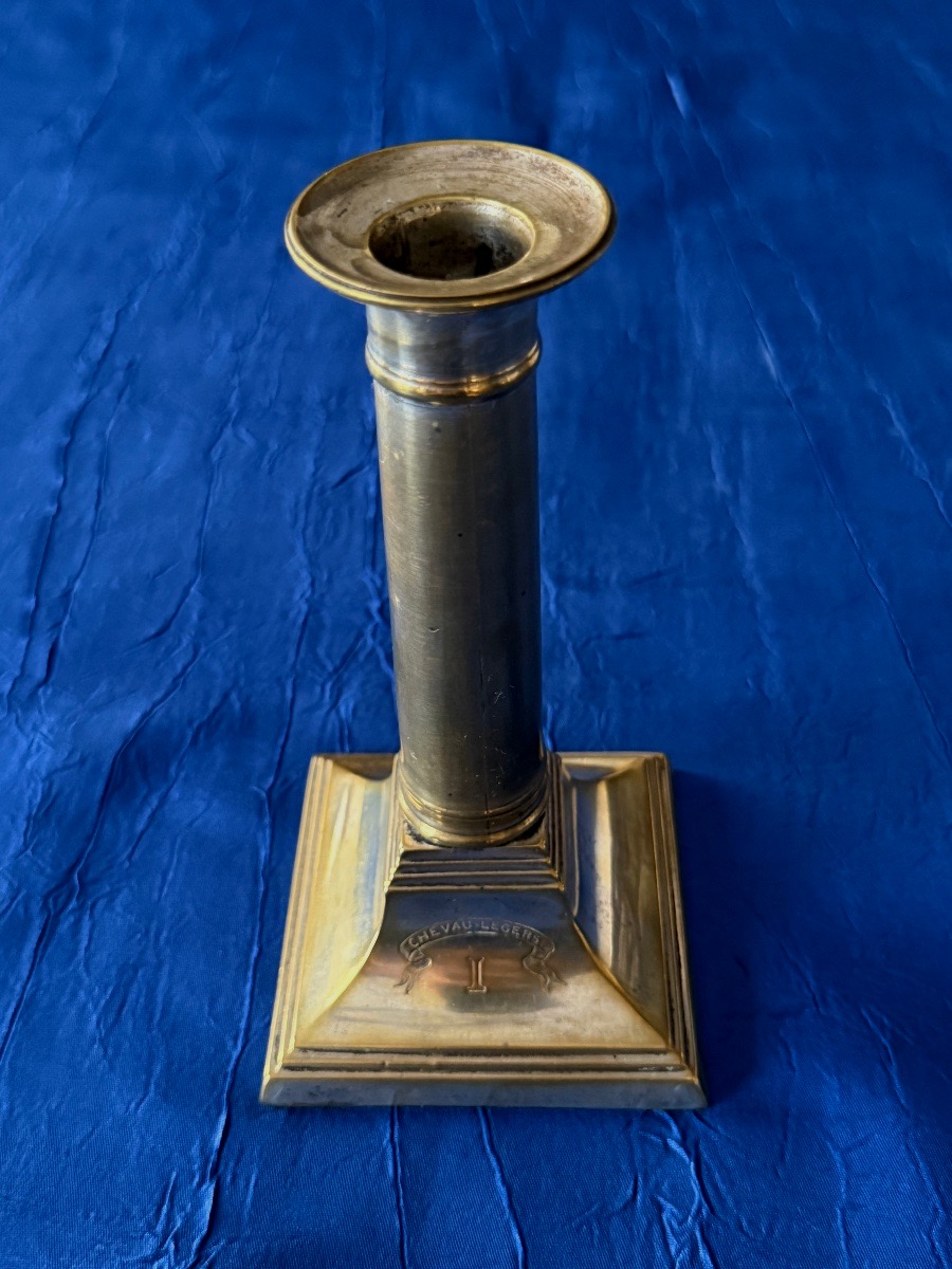  Small Officer's Candlestick   Of The 1st Regiment  Of Light Cavalry   Ancien Régime  18th -photo-2