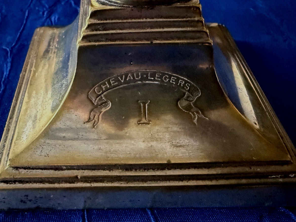  Small Officer's Candlestick   Of The 1st Regiment  Of Light Cavalry   Ancien Régime  18th -photo-3