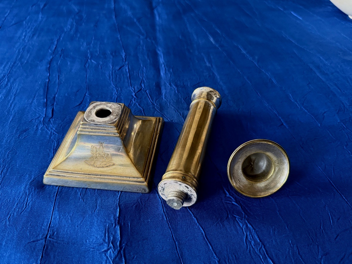  Small Officer's Candlestick   Of The 1st Regiment  Of Light Cavalry   Ancien Régime  18th -photo-1