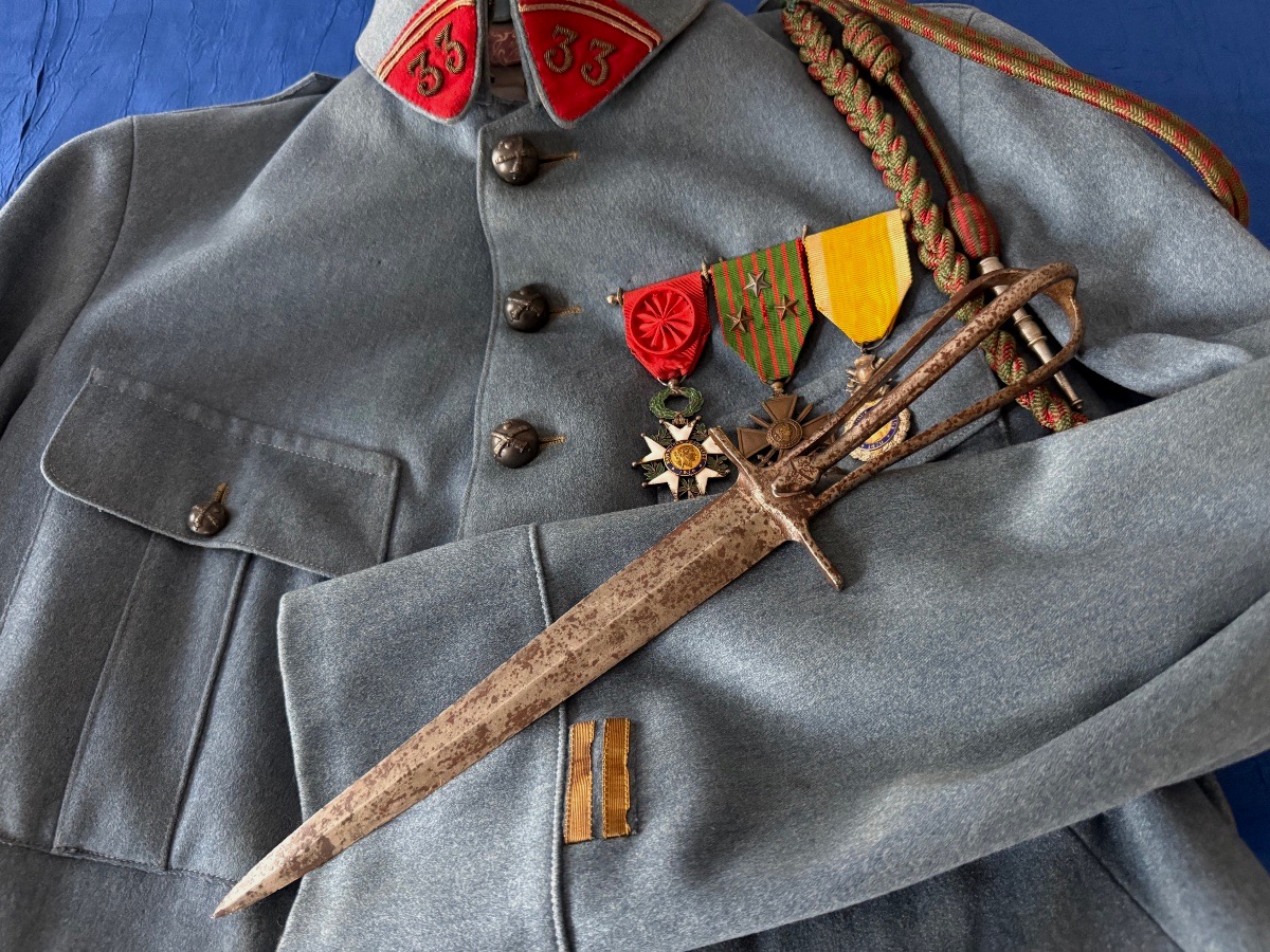 Skeleton Dagger With Snake Head, Trench Cleaner, By Caux, Hesdin, 1914–1918