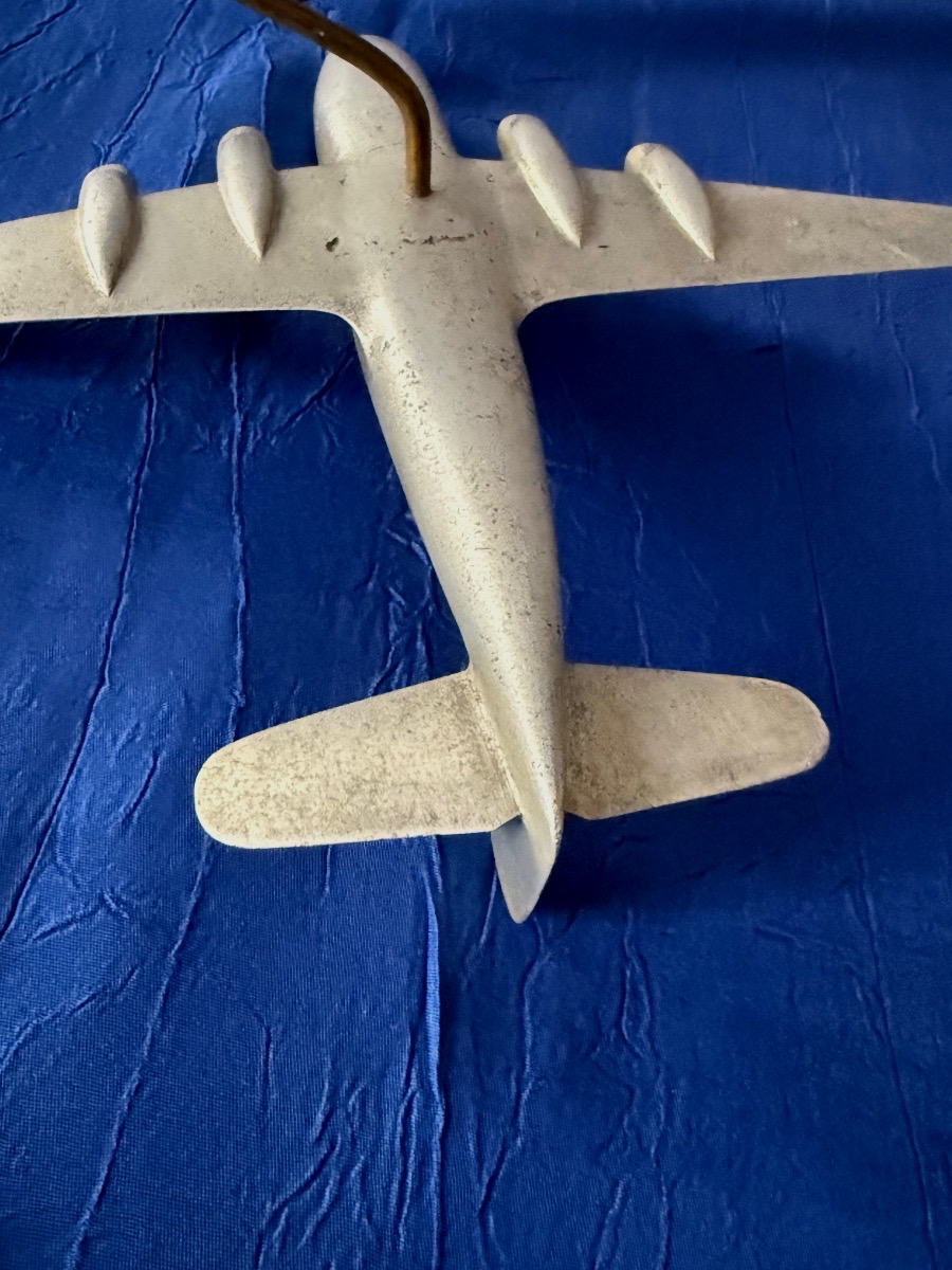 MAQUETTE D'AVION  D C6  EN FONTE D'ALU   DES ANNÉES 1950  20 ÈME -photo-3