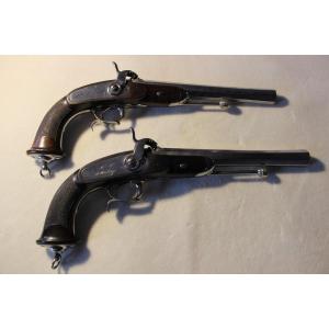 Pair Of Officer's Pistols Model 1833 First Type July Monarchy