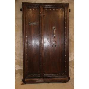 Entrance Door Two Doors Solid Oak Seventeenth Time