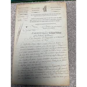 Lettre  Du Maréchal De France  Berthier   Sur La Réorganisation De l'Armée    2  Thermidor An 2