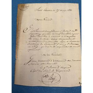 Lettre  Du Général Baron De L 'empire Charles  Boyé  Guerre d'Espagne  1er Empire  1811 XIX ème