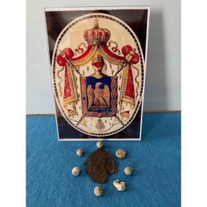 PLAQUE DE SHAKO MODÈLE 1810 DU 130 ÈME RÉGIMENT D'INFANTERIE  DE LIGNE PREMIER EMPIRE  1814